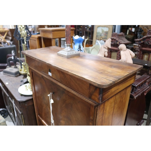 553 - Antique French walnut secretaire a battant, approx 96cm W x 39.5cm D x 140cm H