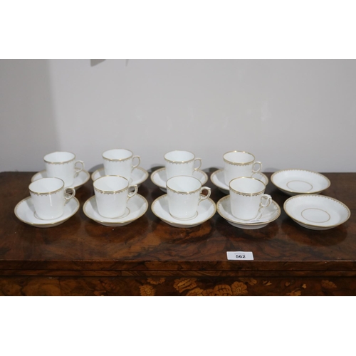 568 - Royal Copenhagen china demi tasse service for eight along with 2 extra saucers