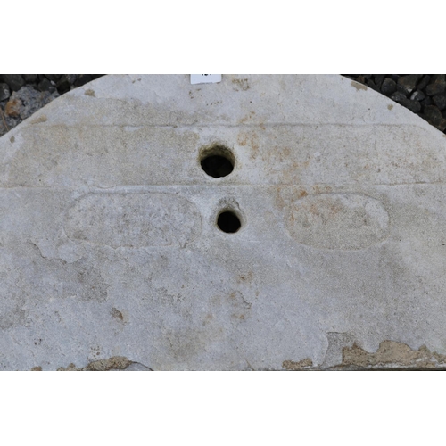 121 - Antique Turkish arched white marble water faucet splash back, approx 38cm H x 70cm W