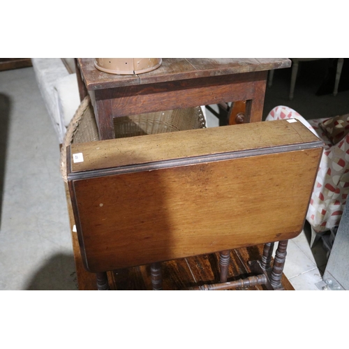 459 - Antique Sutherland table, approx 62cm H x 61cm W x 73cm D with sides up.