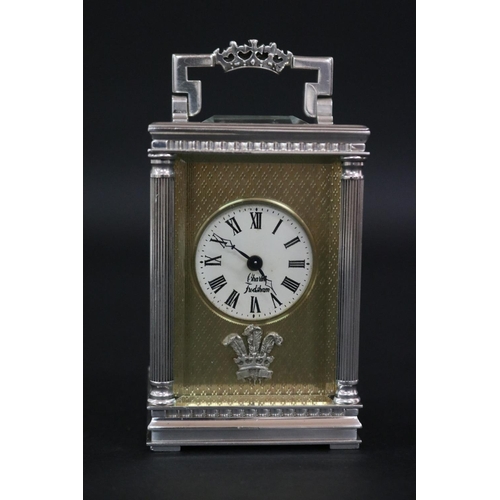 111 - Fine sterling silver carriage clock, by CHARLES FRODSHAM, maker T C, London 1981, commemorating the ... 