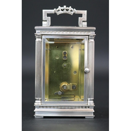 111 - Fine sterling silver carriage clock, by CHARLES FRODSHAM, maker T C, London 1981, commemorating the ... 
