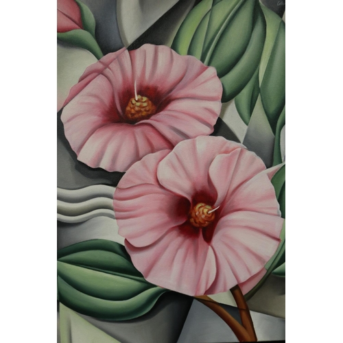 96 - Catherine Abel (1966-.) Australia, Sturt's Desert Rose, Northern Territory floral emblem, oil on can... 