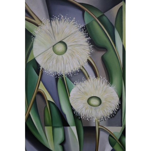 98 - Catherine Abel (1966-.) Australia, Tasmanian Blue Gum, Tasmania's  floral emblem, oil on canvas, num... 
