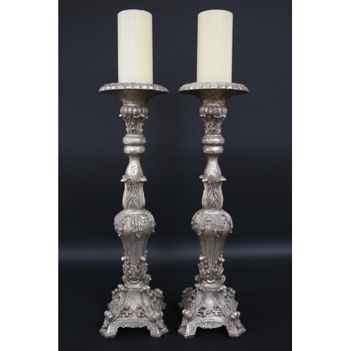 177 - Pair of decorative French style candlesticks, each approx 57cm H excluding candle (2)