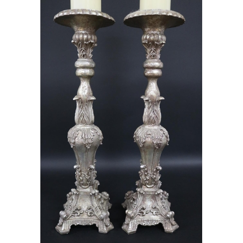 177 - Pair of decorative French style candlesticks, each approx 57cm H excluding candle (2)