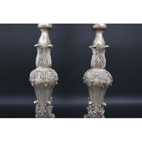 177 - Pair of decorative French style candlesticks, each approx 57cm H excluding candle (2)