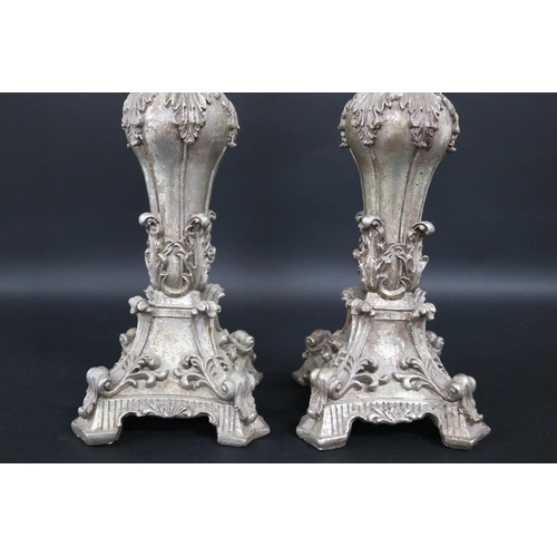 177 - Pair of decorative French style candlesticks, each approx 57cm H excluding candle (2)