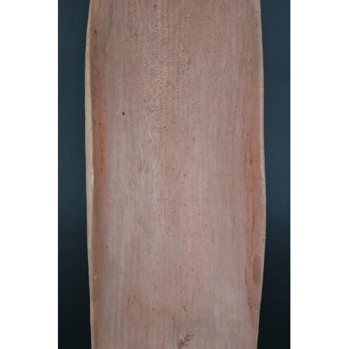 47 - Big paddy Long Jabangardi, (Australian Aboriginal deceased) Large coolamon, bean tree wood, 1970s, W... 