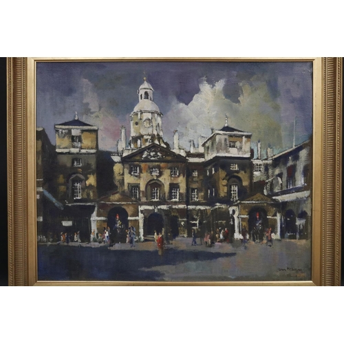 115 - Peter McIntyre (1910-95) New Zealand / Australia, The Horse Guards London, oil on board, signed lowe... 