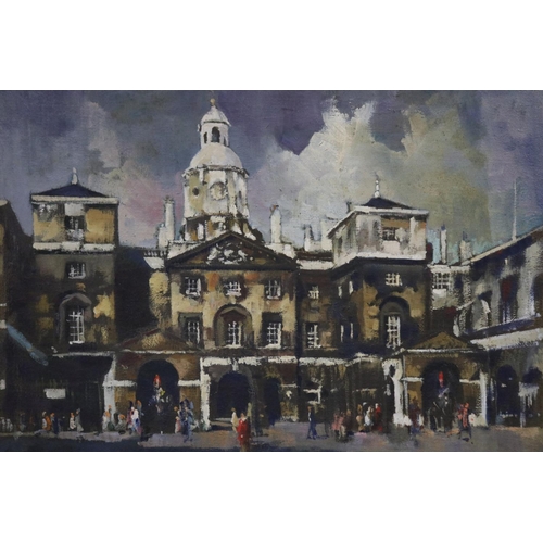 115 - Peter McIntyre (1910-95) New Zealand / Australia, The Horse Guards London, oil on board, signed lowe... 