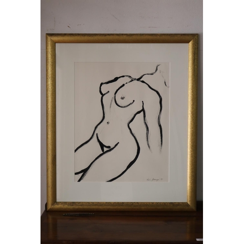 119 - Rosine Grosmougin, untitled (Studies for Female Nude) 1993, two works; ink on paper each signed and ... 