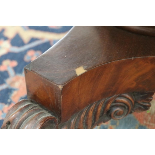 185 - Antique mahogany drop side table, fitted with single drawer to one end. The top held by gun barrel s... 