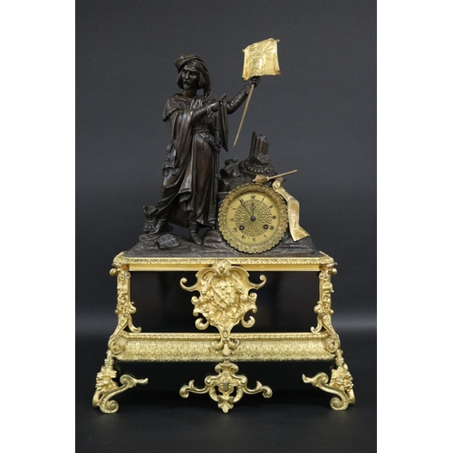 114 - Rare French Empire ormolu and marble clock attributed to Cheznay circa 1820's, religious themed,  He... 