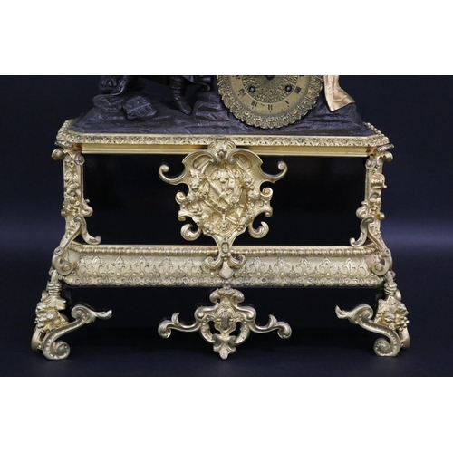 114 - Rare French Empire ormolu and marble clock attributed to Cheznay circa 1820's, religious themed,  He... 