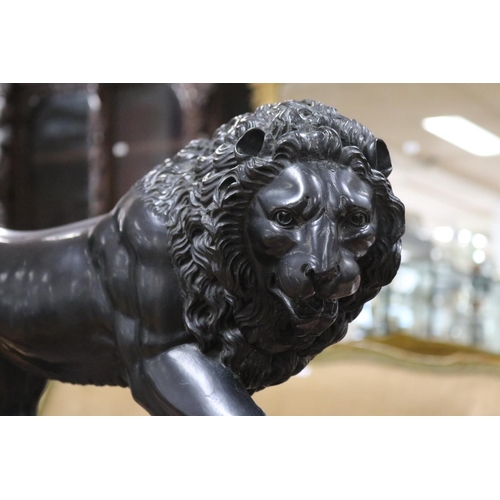 118 - Italian faux marble and faux bronze model of the Medici Lion. The king of beasts with his paw on an ... 