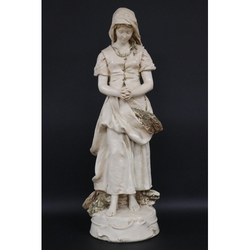 148 - Alexander Backer, female figure signed after E.PEYNOT, approx 72cm H x 24.5cm W