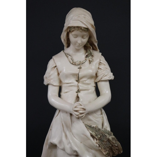 148 - Alexander Backer, female figure signed after E.PEYNOT, approx 72cm H x 24.5cm W