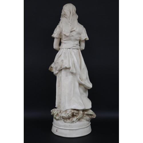 148 - Alexander Backer, female figure signed after E.PEYNOT, approx 72cm H x 24.5cm W