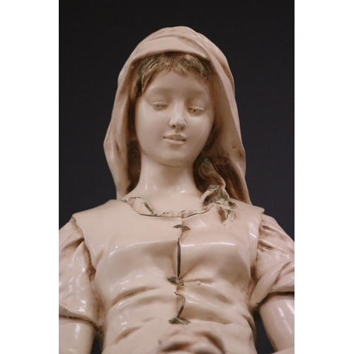 148 - Alexander Backer, female figure signed after E.PEYNOT, approx 72cm H x 24.5cm W