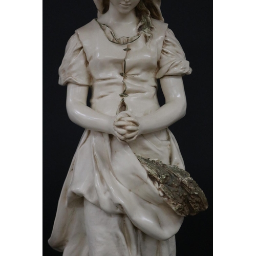 148 - Alexander Backer, female figure signed after E.PEYNOT, approx 72cm H x 24.5cm W