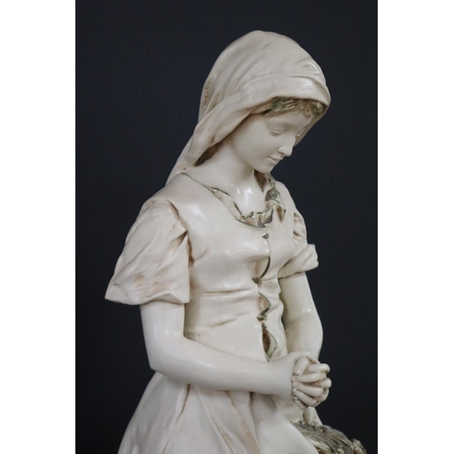 148 - Alexander Backer, female figure signed after E.PEYNOT, approx 72cm H x 24.5cm W