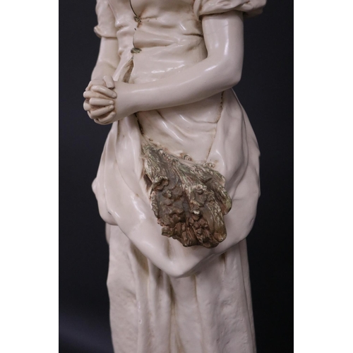 148 - Alexander Backer, female figure signed after E.PEYNOT, approx 72cm H x 24.5cm W