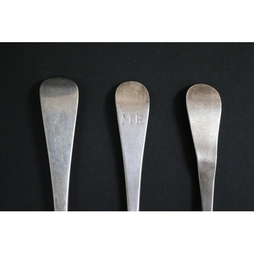 116 - Assortment of seven antique Georgian table spoons, various dates and makers, approx 410 grams