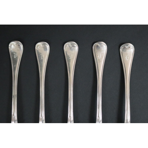 124 - Set of ten antique Victorian hallmarked sterling silver spoons, London 1855-56 George Adams approx 9... 