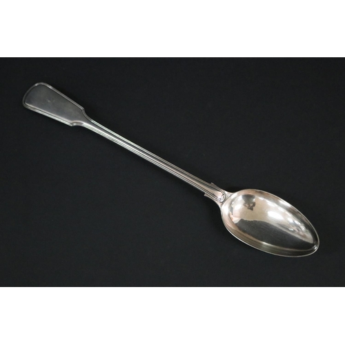 129 - Antique Elkington silver plate basting spoon, approx 33cm L