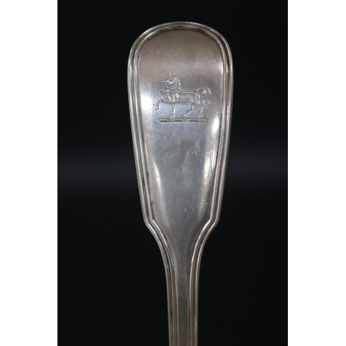 130 - Early Victorian hallmarked sterling silver soup ladle, London, 1838-39, maker Mary Chawner, approx 3... 