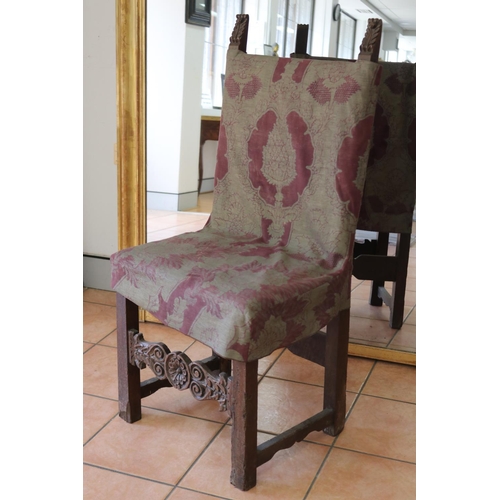 16 - Antique 17th century Italian chair, approx 110cm H x 51cm W x 41cm L