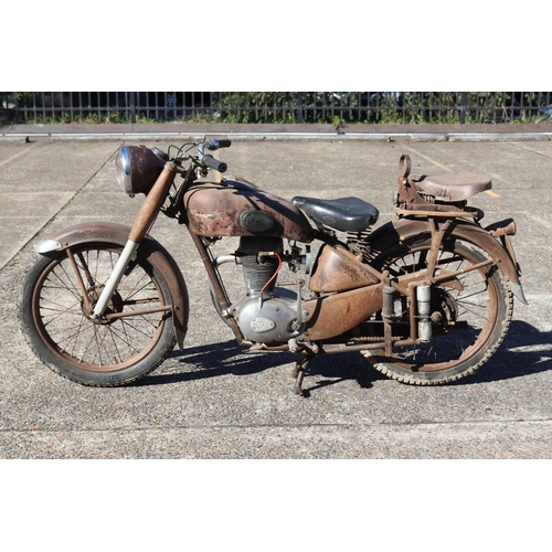 Vintage French 1950s Motobecane Z2C 125cc motorcycle, as found, untested
