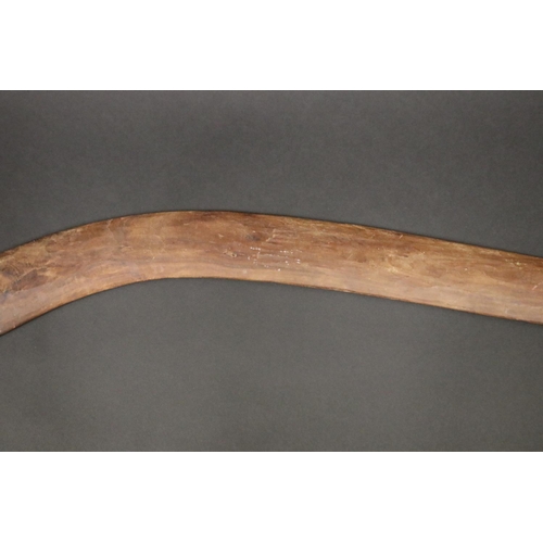 38 - Leslie Tilmouth Purula, (Australian Aboriginal deceased) Hunting boomerang, mulgawood, date 88, Anma... 
