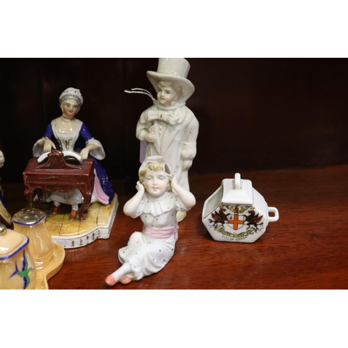 493 - An array of antique and vintage porcelain, approx 18cm H and smaller