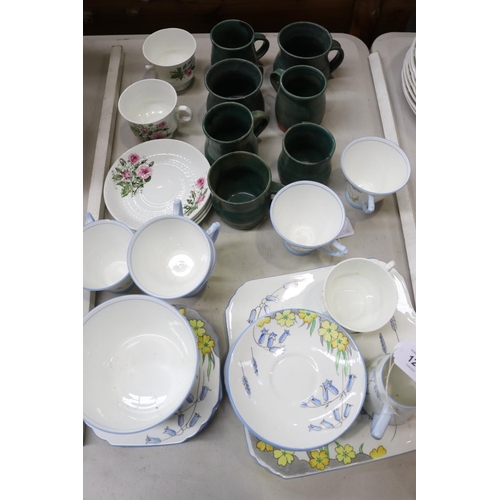 526 - Assortment of porcelain, part Heathcote china and pottery mugs etc