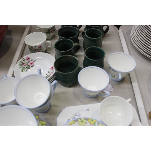 526 - Assortment of porcelain, part Heathcote china and pottery mugs etc