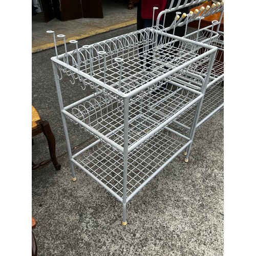 261 - Vintage industrial style kitchen plate drying rack. approx 77 cm H, 45 cm W, 23 cm D. Recently resto... 