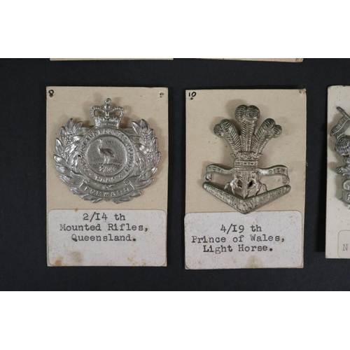 180 - Selection of Mostly Australian interest Military cap badges, to include 4/19 th Prince of Wales Ligh... 