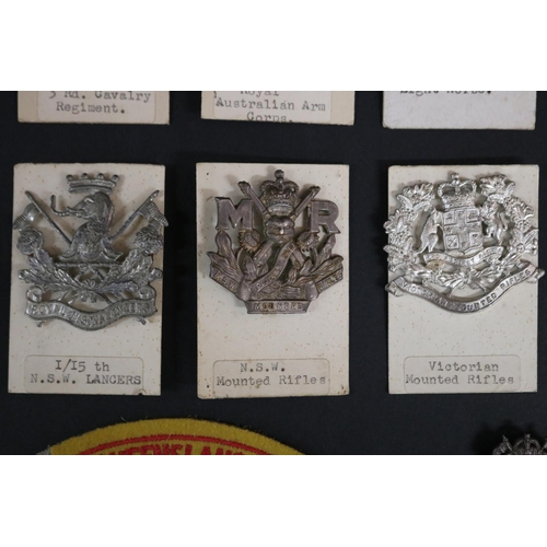 180 - Selection of Mostly Australian interest Military cap badges, to include 4/19 th Prince of Wales Ligh... 