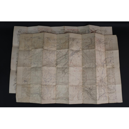 181 - Two WWI trench maps, France- Field Survey Co re 3731 28-5-1918 scale 1/20,000, also Trench map, Enem... 