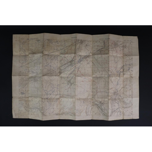 181 - Two WWI trench maps, France- Field Survey Co re 3731 28-5-1918 scale 1/20,000, also Trench map, Enem... 