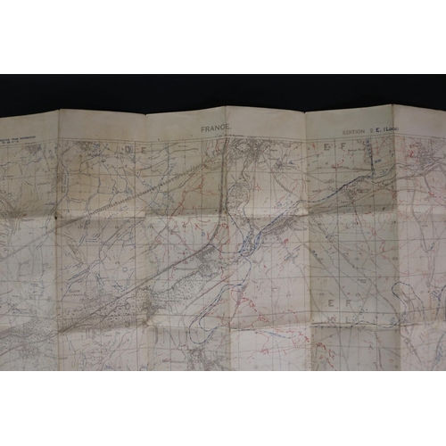 181 - Two WWI trench maps, France- Field Survey Co re 3731 28-5-1918 scale 1/20,000, also Trench map, Enem... 