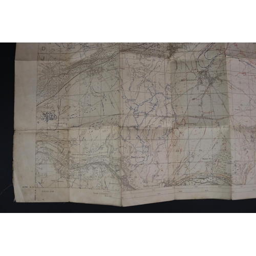 181 - Two WWI trench maps, France- Field Survey Co re 3731 28-5-1918 scale 1/20,000, also Trench map, Enem... 