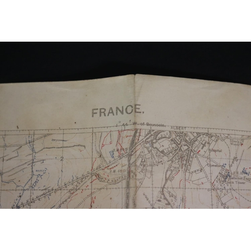 181 - Two WWI trench maps, France- Field Survey Co re 3731 28-5-1918 scale 1/20,000, also Trench map, Enem... 