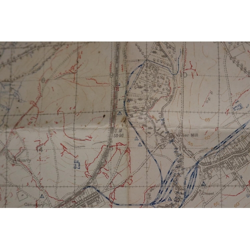 181 - Two WWI trench maps, France- Field Survey Co re 3731 28-5-1918 scale 1/20,000, also Trench map, Enem... 