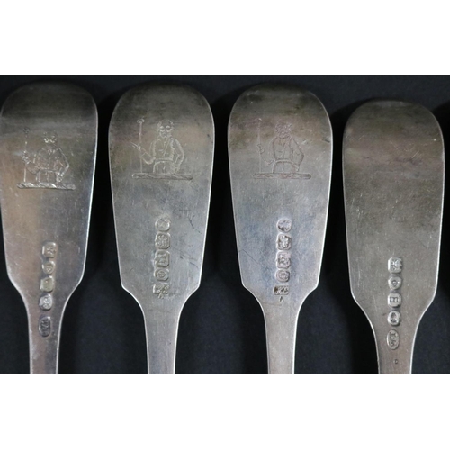 202 - Matched set of six antique Georgian and Victorian hallmarked sterling silver dinner forks, London an... 