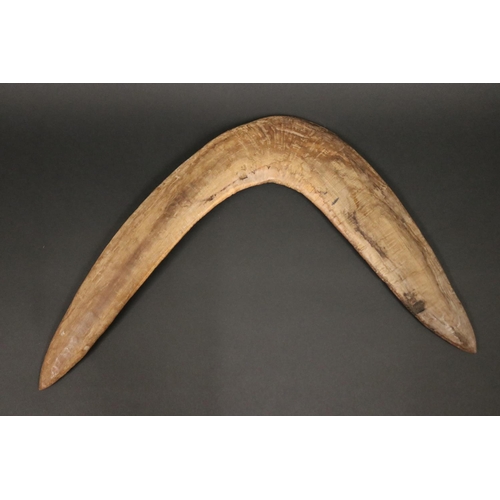 43 - Bismark Pultara, (Australian Aboriginal deceased) Hunting boomerang, mulgawood, 1960s, Walpiri, appr... 