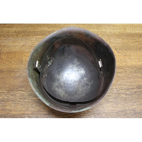 612 - Soviet steel helmet shell, approx 18cm H x 28cm W x 24cm D