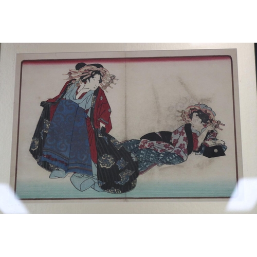 651 - Set of four Japanese woodblock prints, each approx 27cm H x 36cm W (frame size) (4)